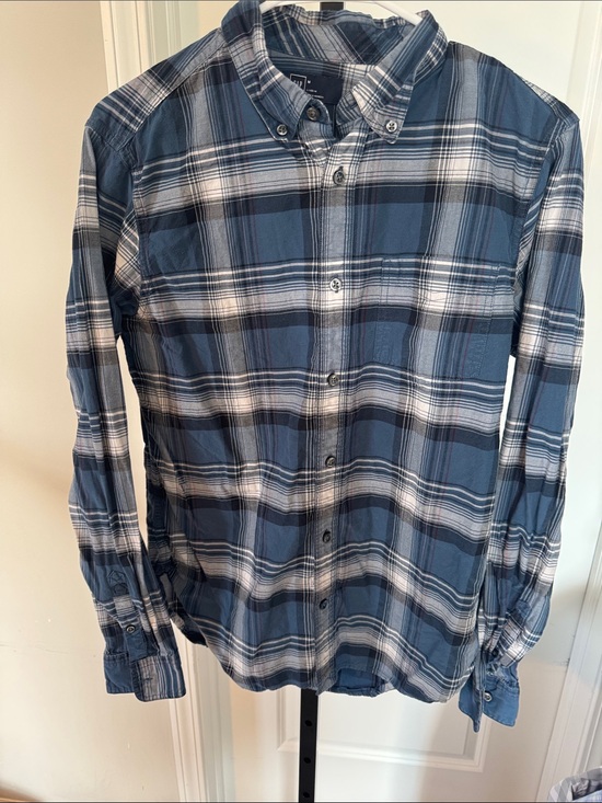 GAP Other - GAP Men's Blue and White Plaid Button-Down Shirt